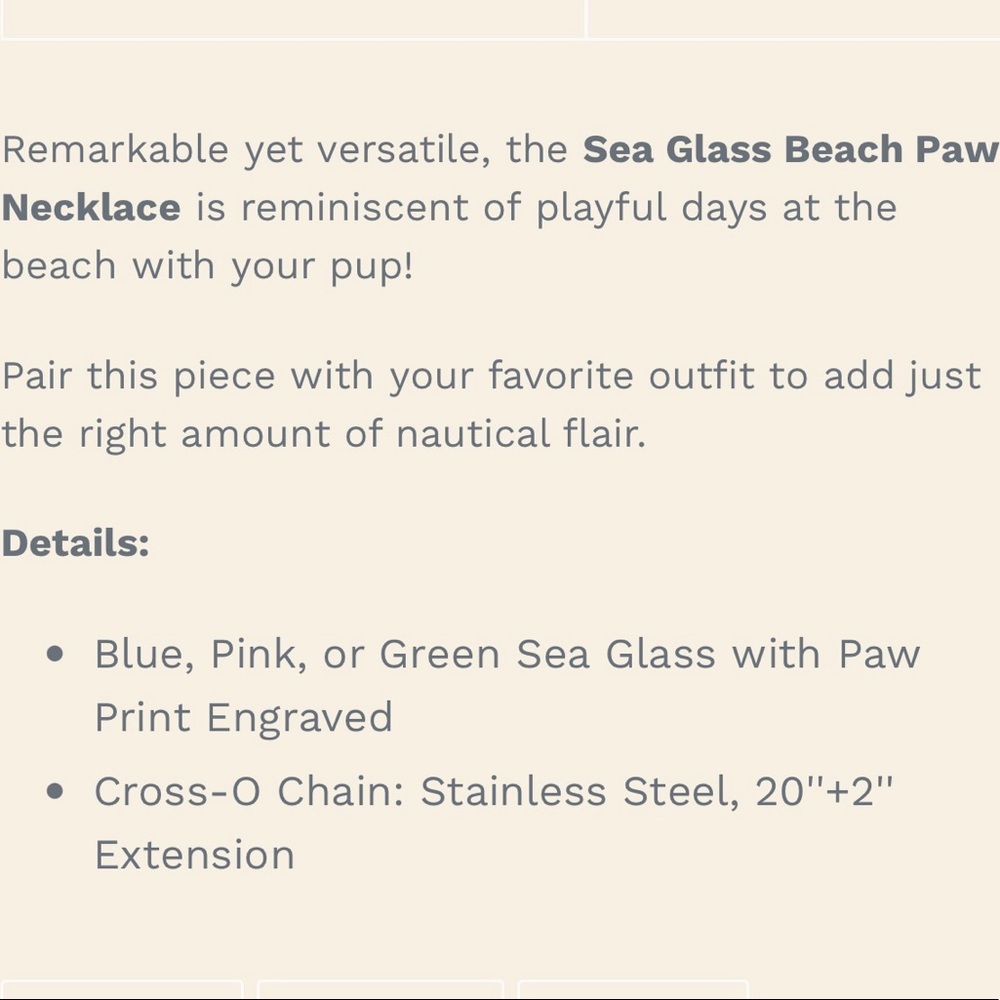 🔴 CLEARANCE NWT 🐾 STAINLESS STEEL PAW IMPRINT GREEN BEACH GLASS PENDANT NECKLACE - Picture 4 of 4